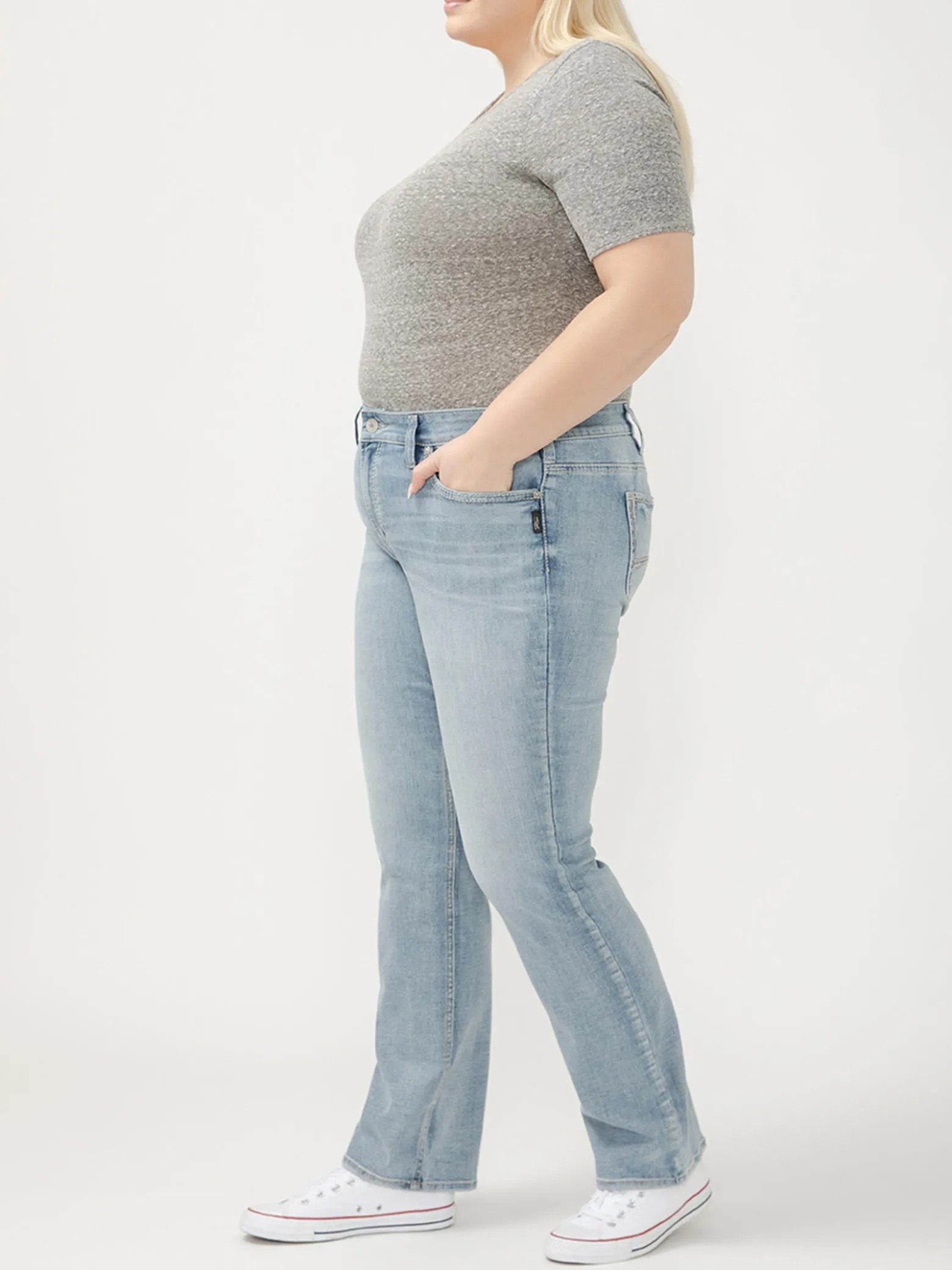 Suki Mid Rise Slim Bootcut Jeans Plus Size