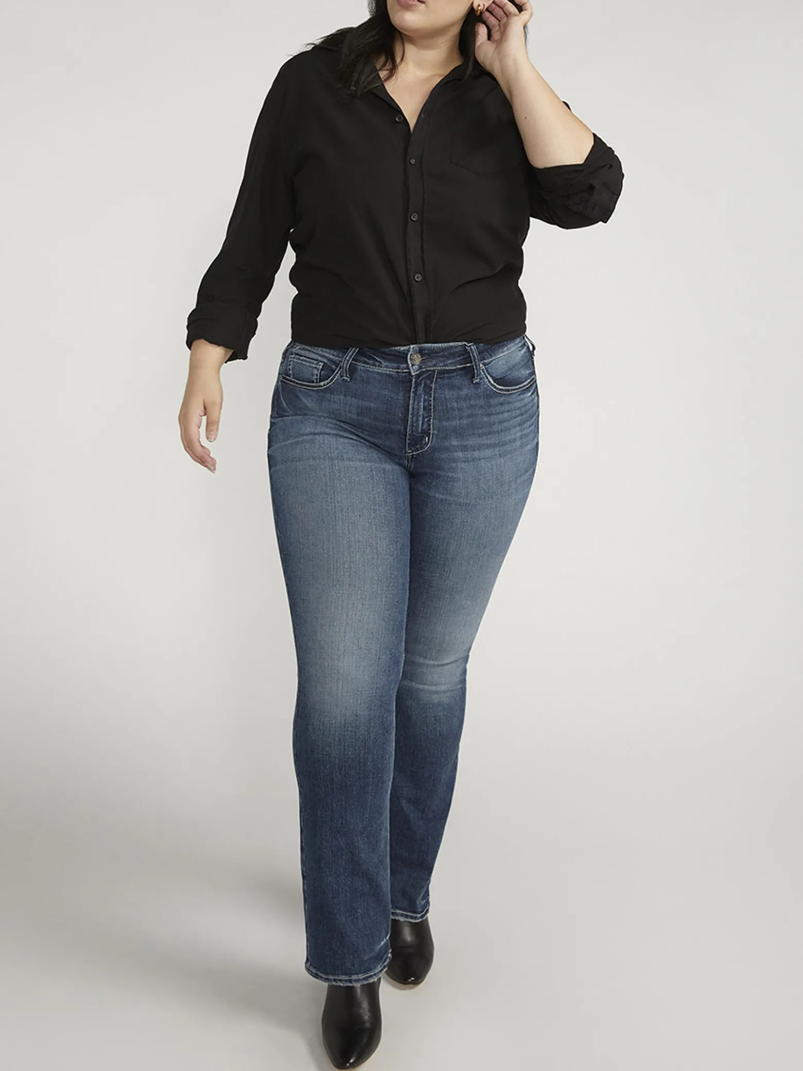 Suki Mid Rise Slim Bootcut Jeans Plus Size