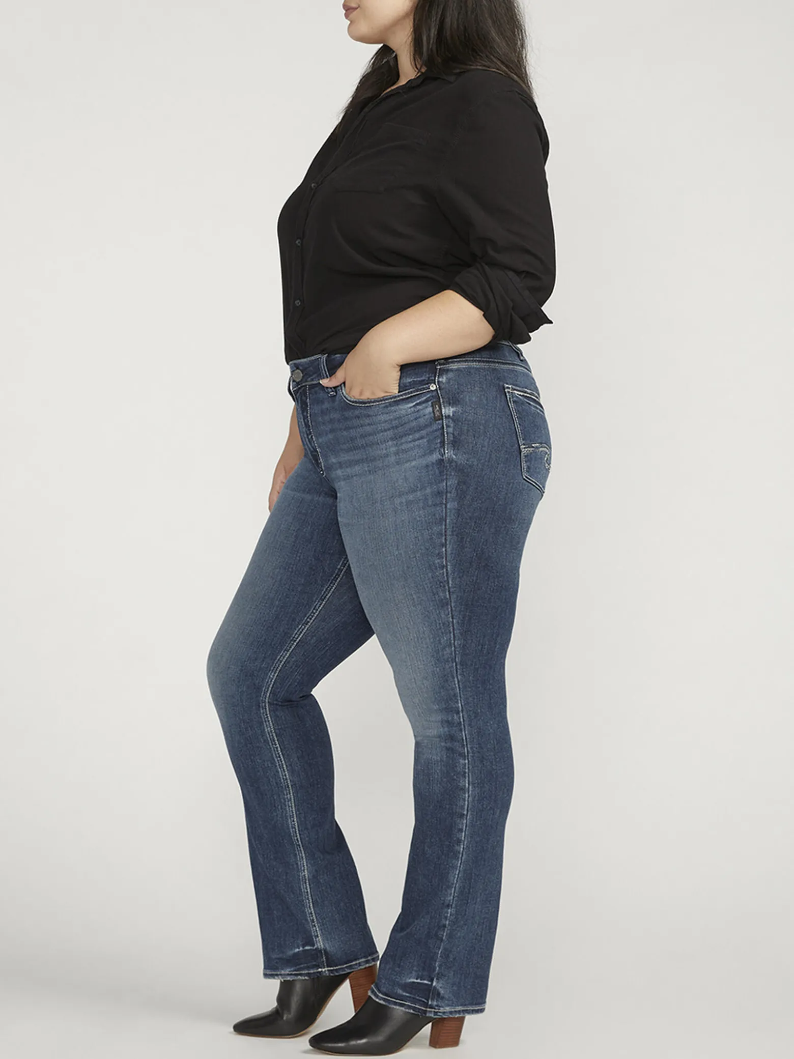 Suki Mid Rise Slim Bootcut Jeans Plus Size