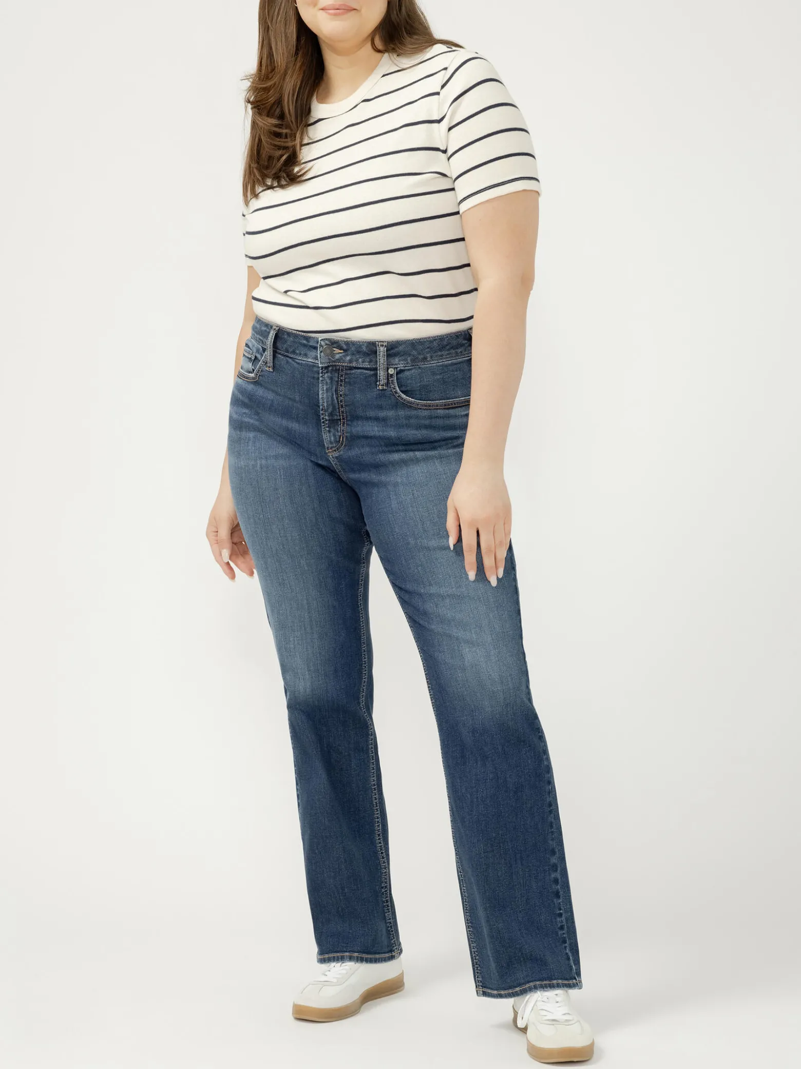 Suki Mid Rise Slim Bootcut Jeans Plus Size