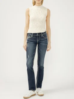 Suki Mid Rise Straight Leg Jeans