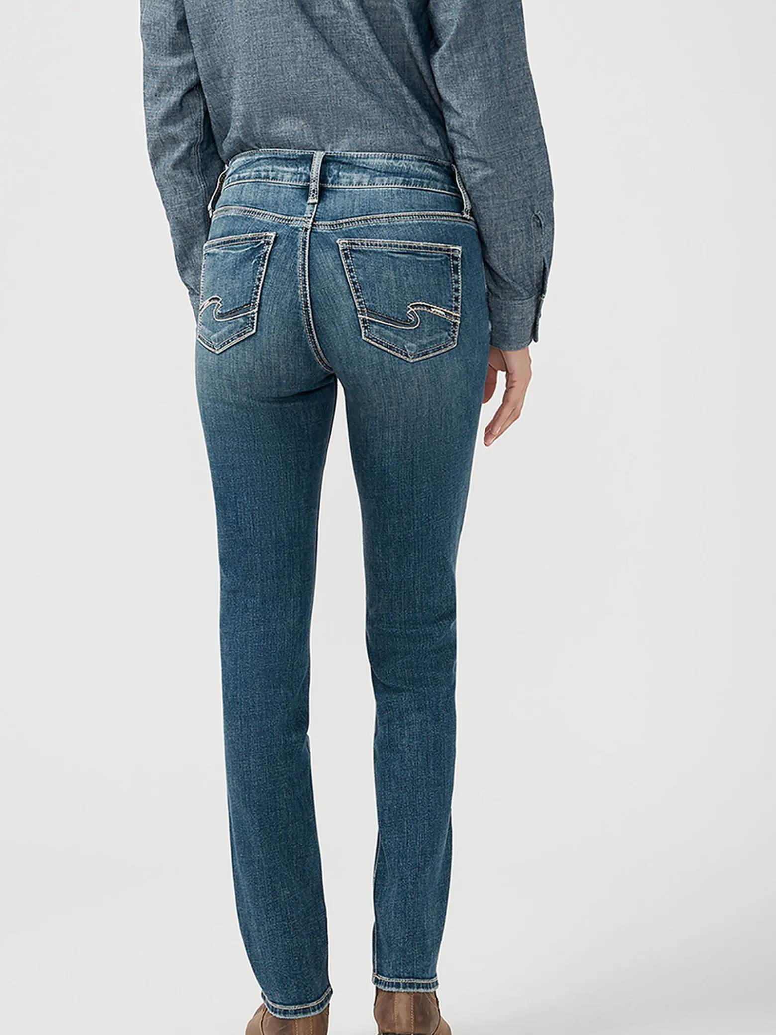 Suki Mid Rise Straight Leg Luxe Stretch Jeans