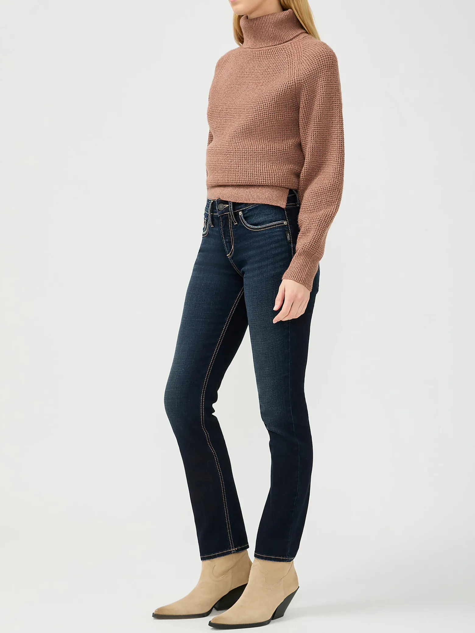 Suki Mid Rise Straight Leg Luxe Stretch Jeans