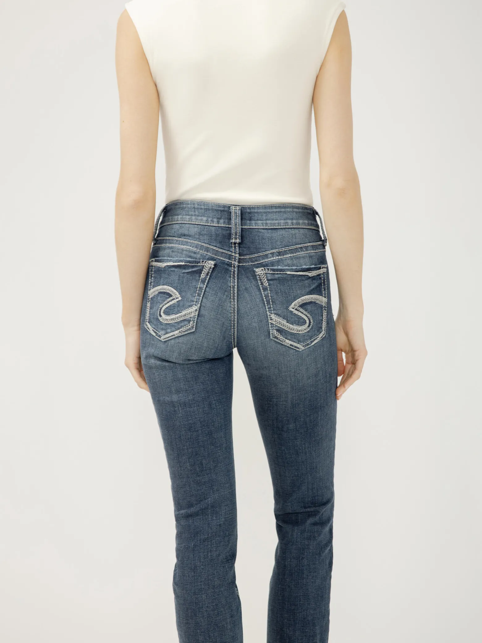 Suki Mid Rise Straight Leg Jeans