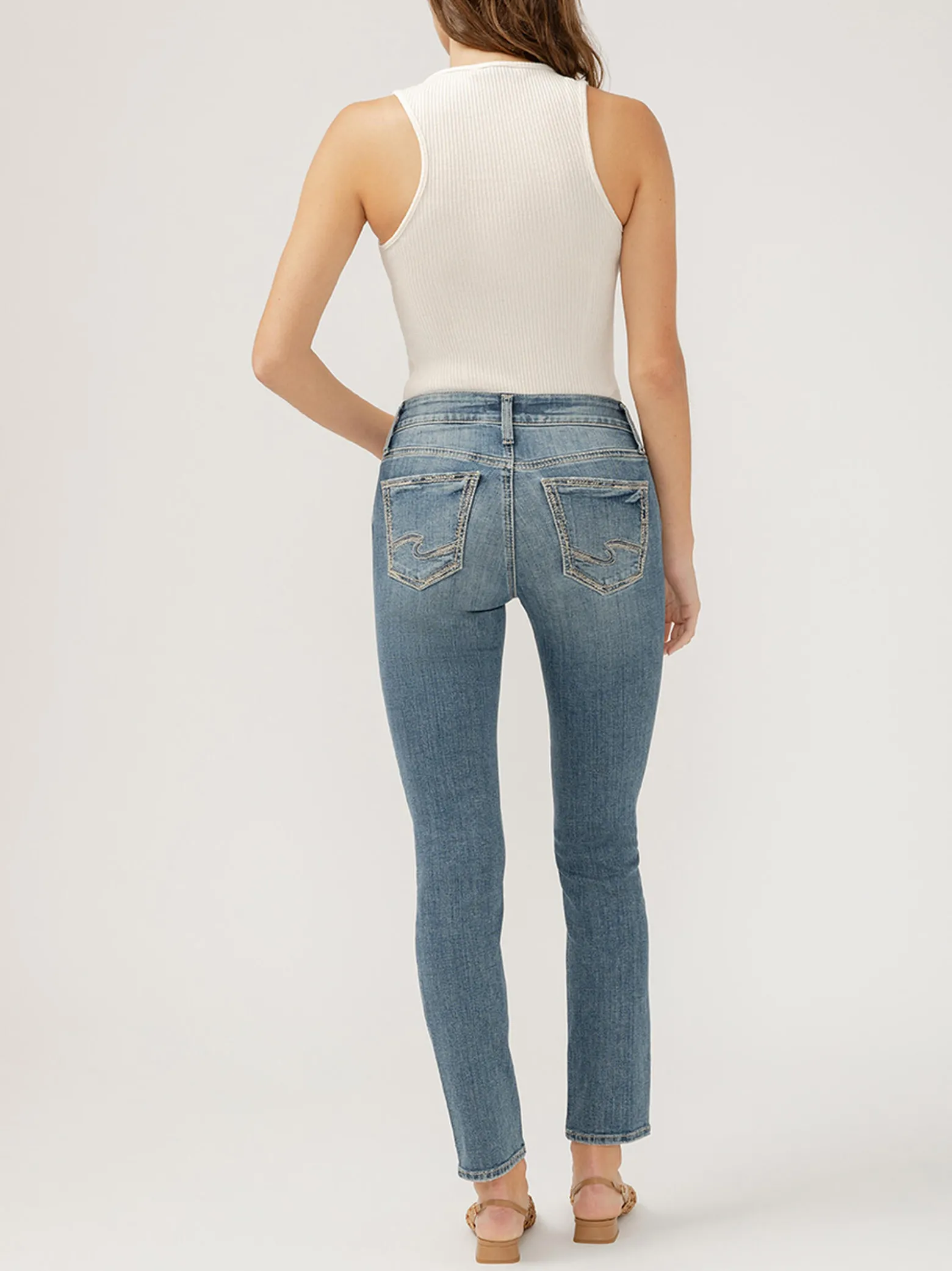 Suki Mid Rise Straight Leg Jeans