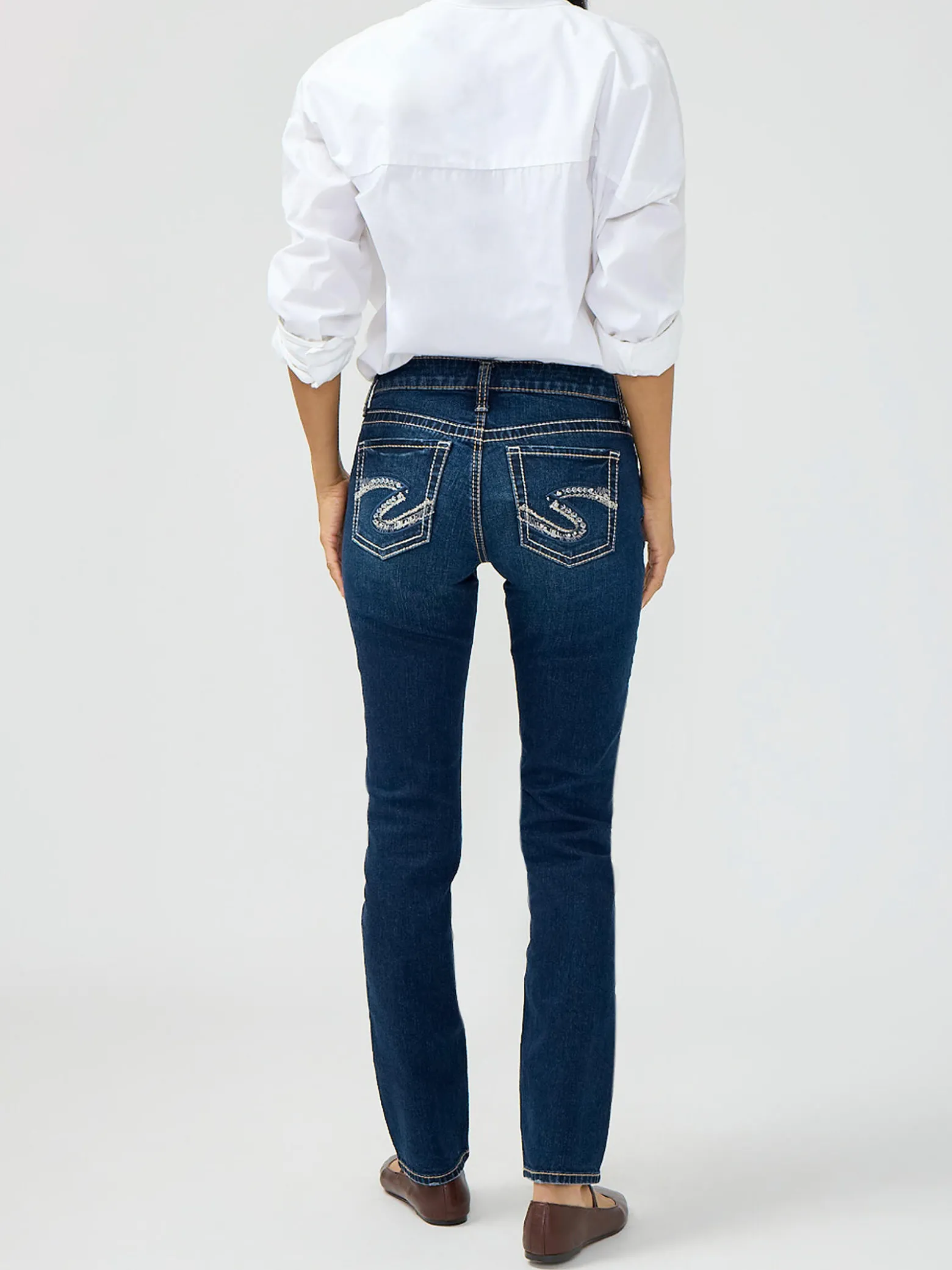 Suki Mid Rise Straight Leg Jeans