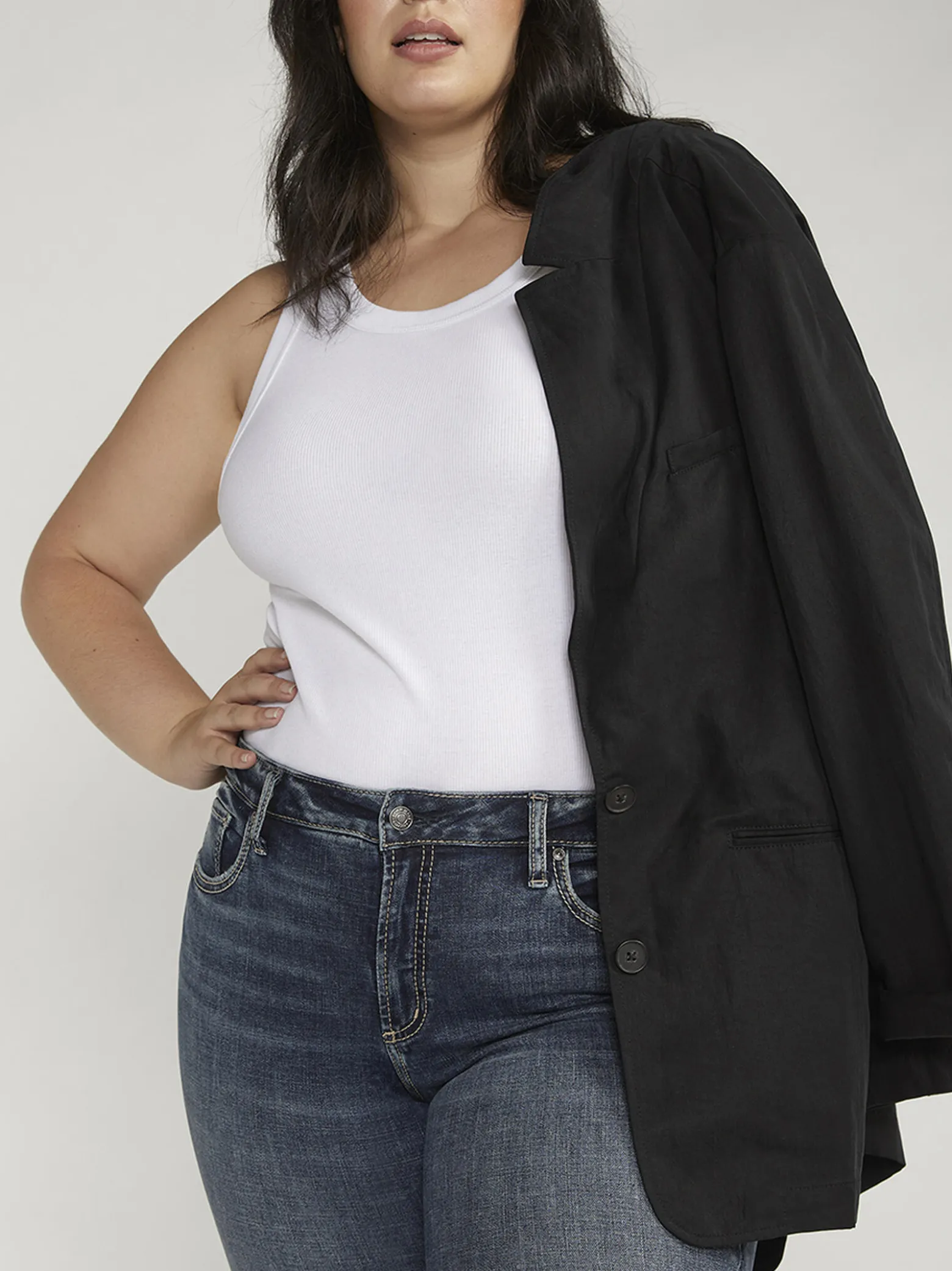 Suki Mid Rise Straight Leg Jeans Plus Size
