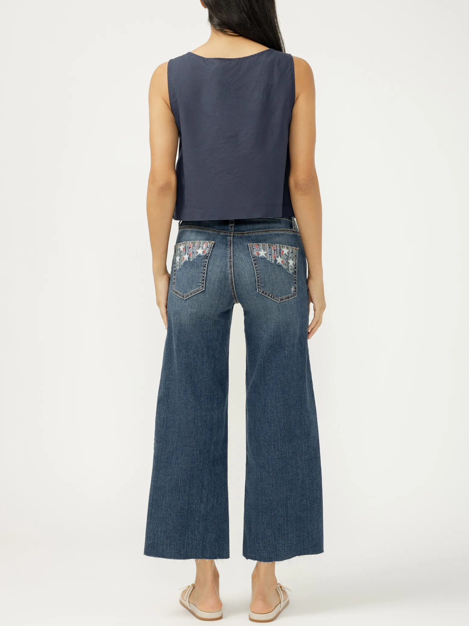 Suki Mid Rise Wide Leg Americana Luxe Stretch Jeans