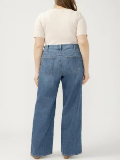 Suki Mid Rise Wide Leg Knit Flex Jeans