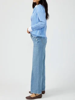 Suki Mid Rise Wide Leg Knit Flex Jeans