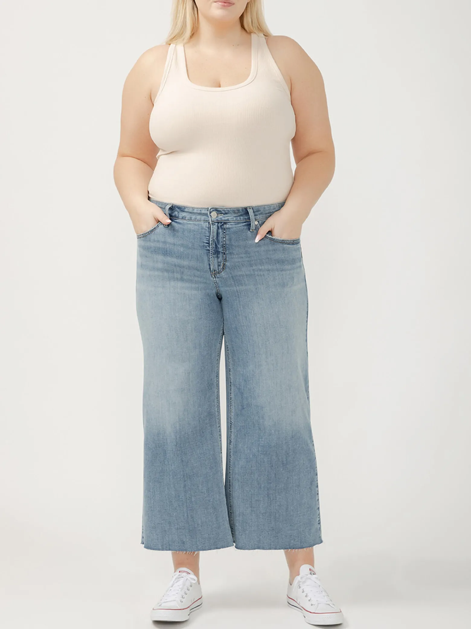 Suki Mid Rise Wide Leg Luxe Stretch Jeans Plus Size