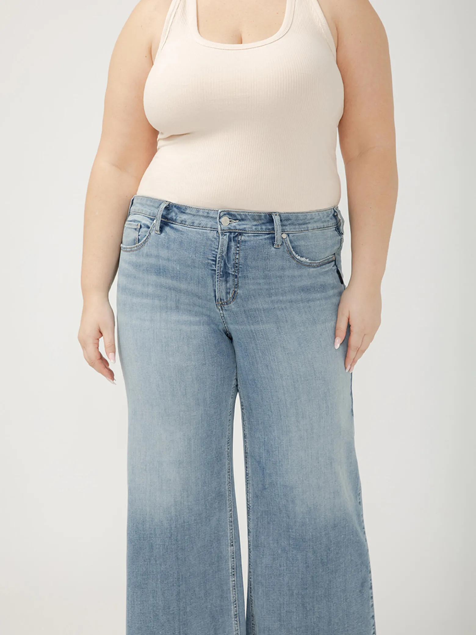 Suki Mid Rise Wide Leg Luxe Stretch Jeans Plus Size