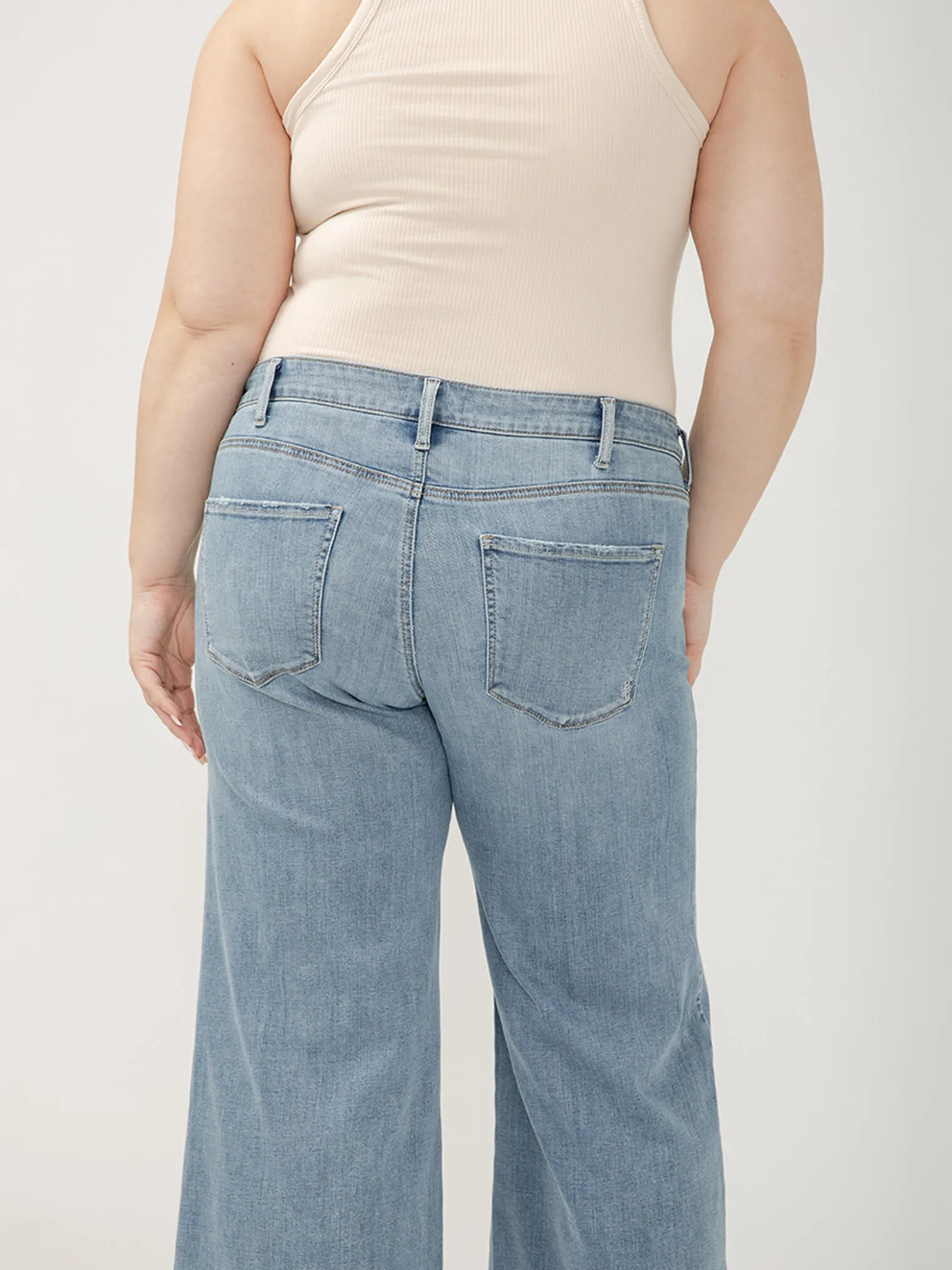 Suki Mid Rise Wide Leg Luxe Stretch Jeans Plus Size