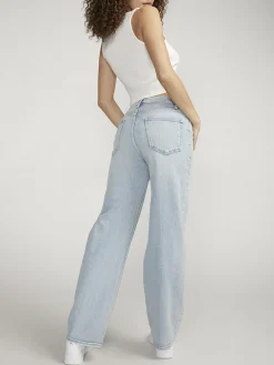 V-Front Mid Rise Wide Leg Jeans