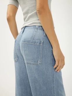 Wide Leg Drawstring Beach Jeans