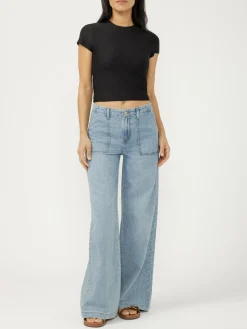 Wide Leg Knit Flex Jeans