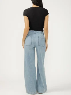 Wide Leg Knit Flex Jeans