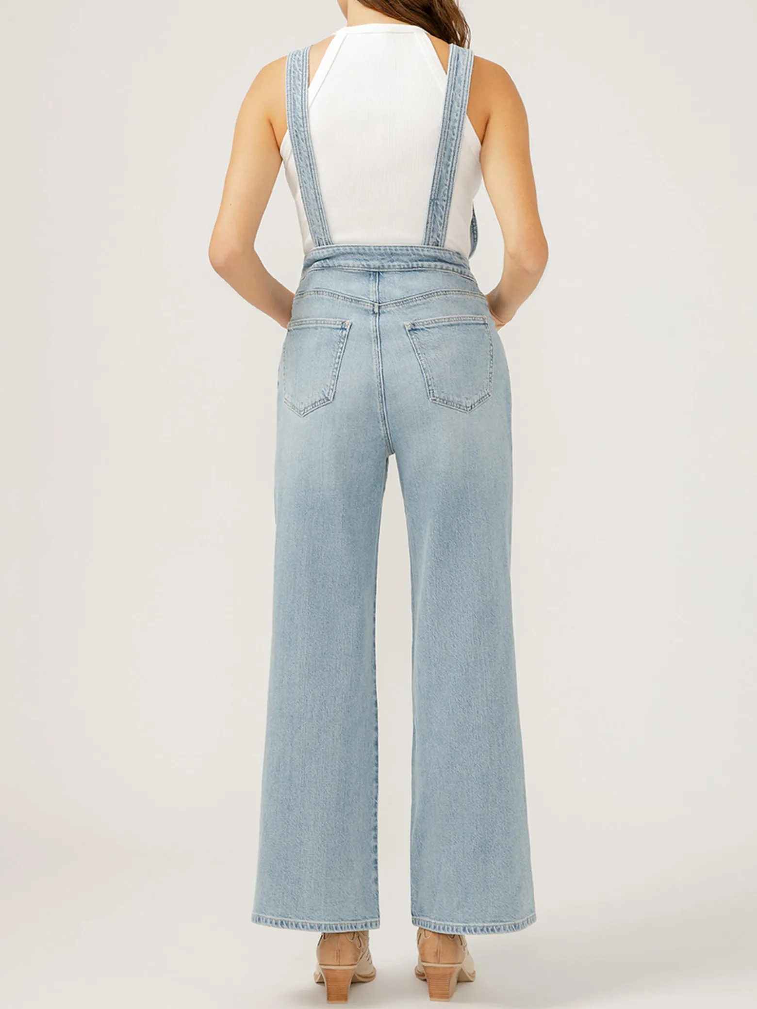 Wide Leg Overall Jeans