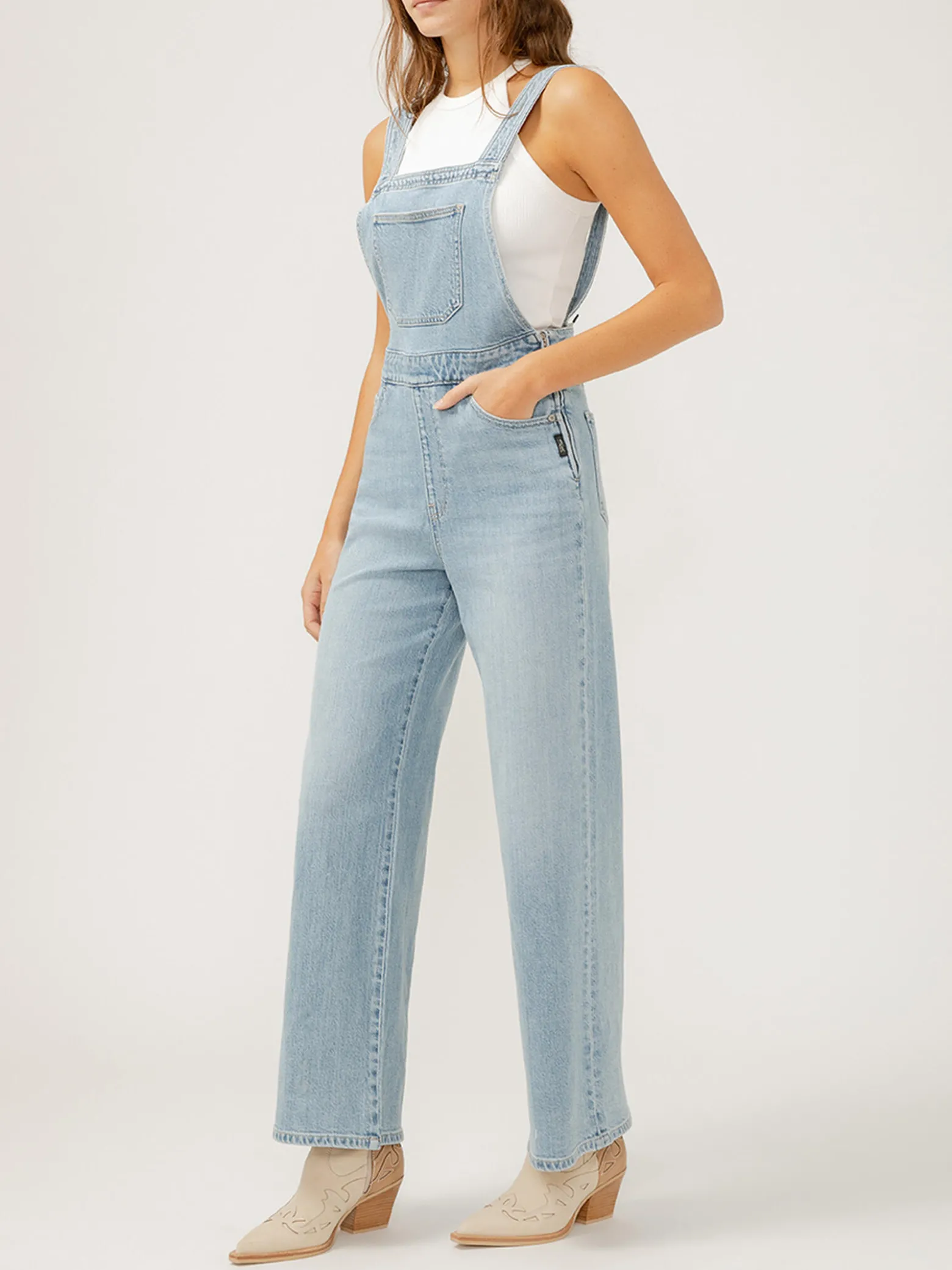 Wide Leg Overall Jeans