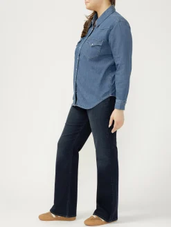 Women's Western Denim Shirt Plus Size